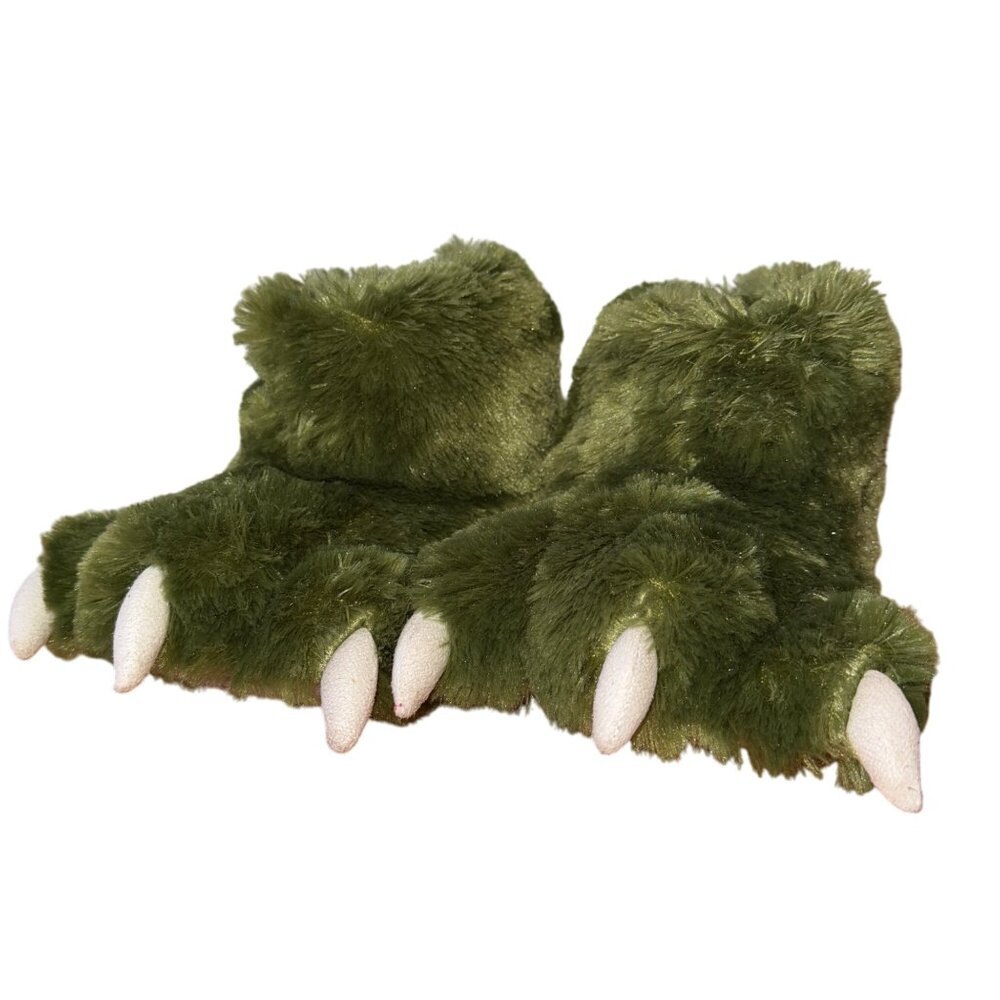 Green Monster Claw Slippers Kids Small Plush Furry Costume Feet By Lazy One